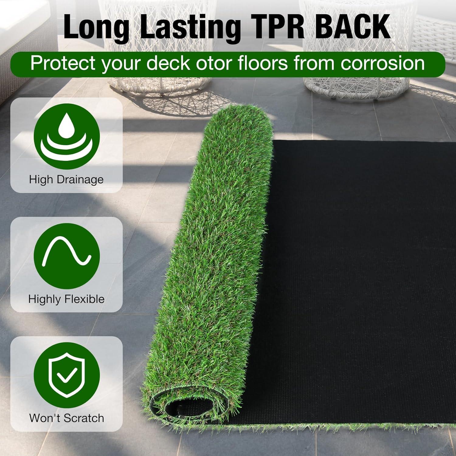 imageXLX TURF Artificial Grass Outdoor Turf Rug  4FT X 6FT High Density Realistic Fake Grass Carpet for Patio Balcony Indoor Flooring Decor 15mm06inch Low Pile Height