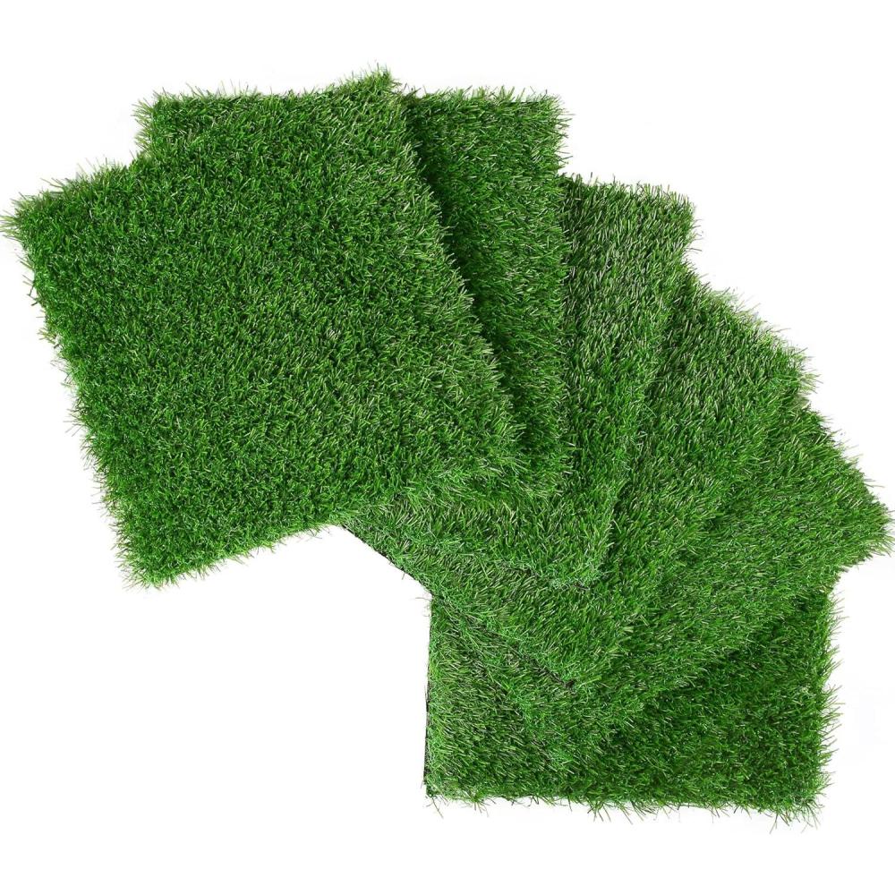imageXLX TURF Artificial Grass Placemats Table Centerpiece Greene Golf Theme Spring Summer Party Decor Match Green Garden Grass Table Runner DIY Craft 12 x 18 Inch 6 Pack12x12  Set of 6