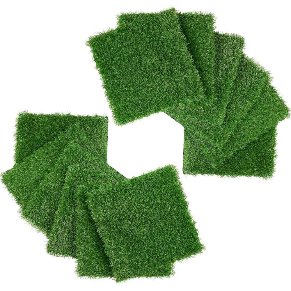 imageXLX TURF Artificial Grass Placemats Table Centerpiece Greene Golf Theme Spring Summer Party Decor Match Green Garden Grass Table Runner DIY Craft 12 x 18 Inch 6 Pack12x12  Set of 12