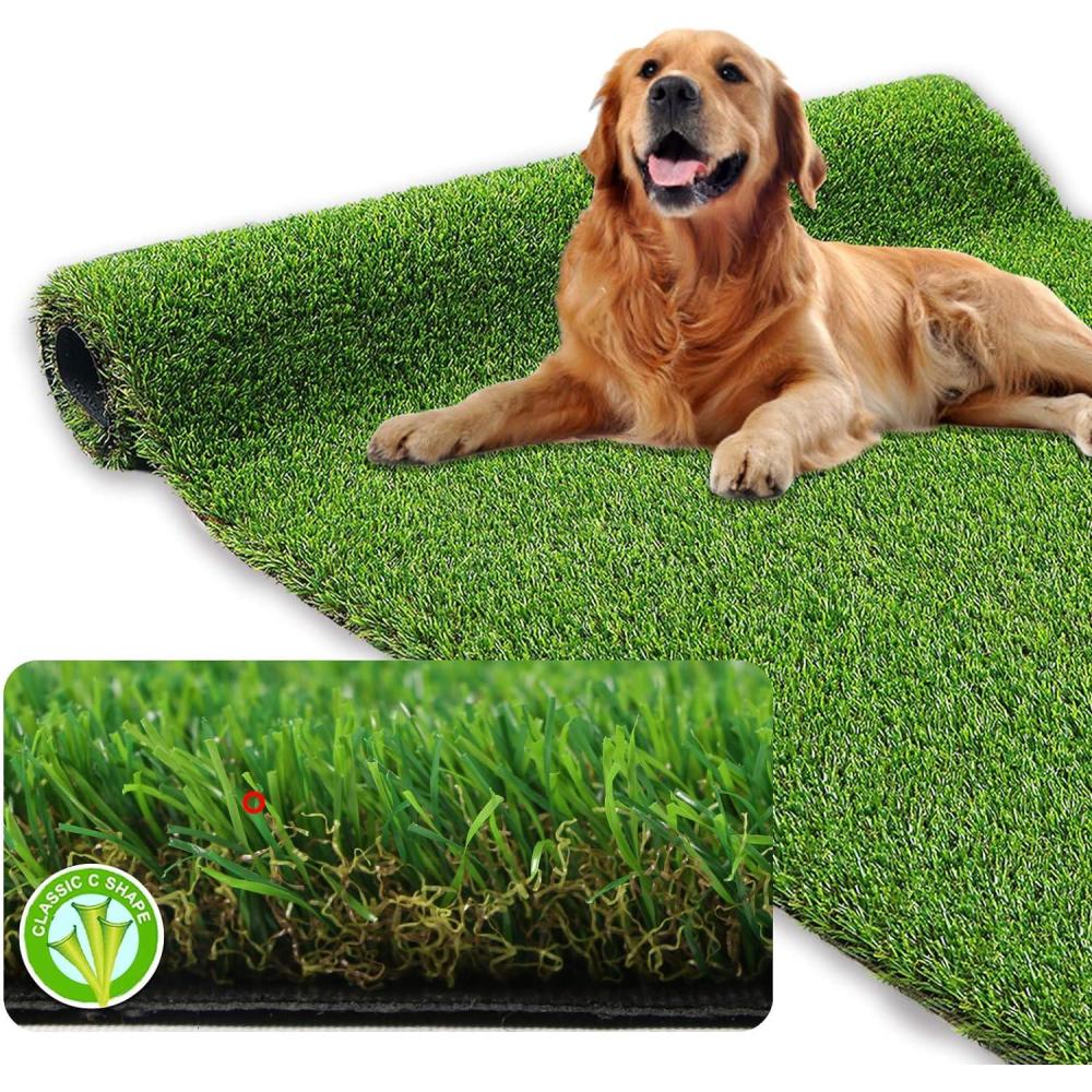imageXLX TURF Realistic Artificial Grass Rug Indoor Outdoor Patio  3ft x 5ft Thick Fake Grass for Dogs Pet Turf Mat Decor Garden Synthetic Lawn Landscape with Drainage Hole7 x 13