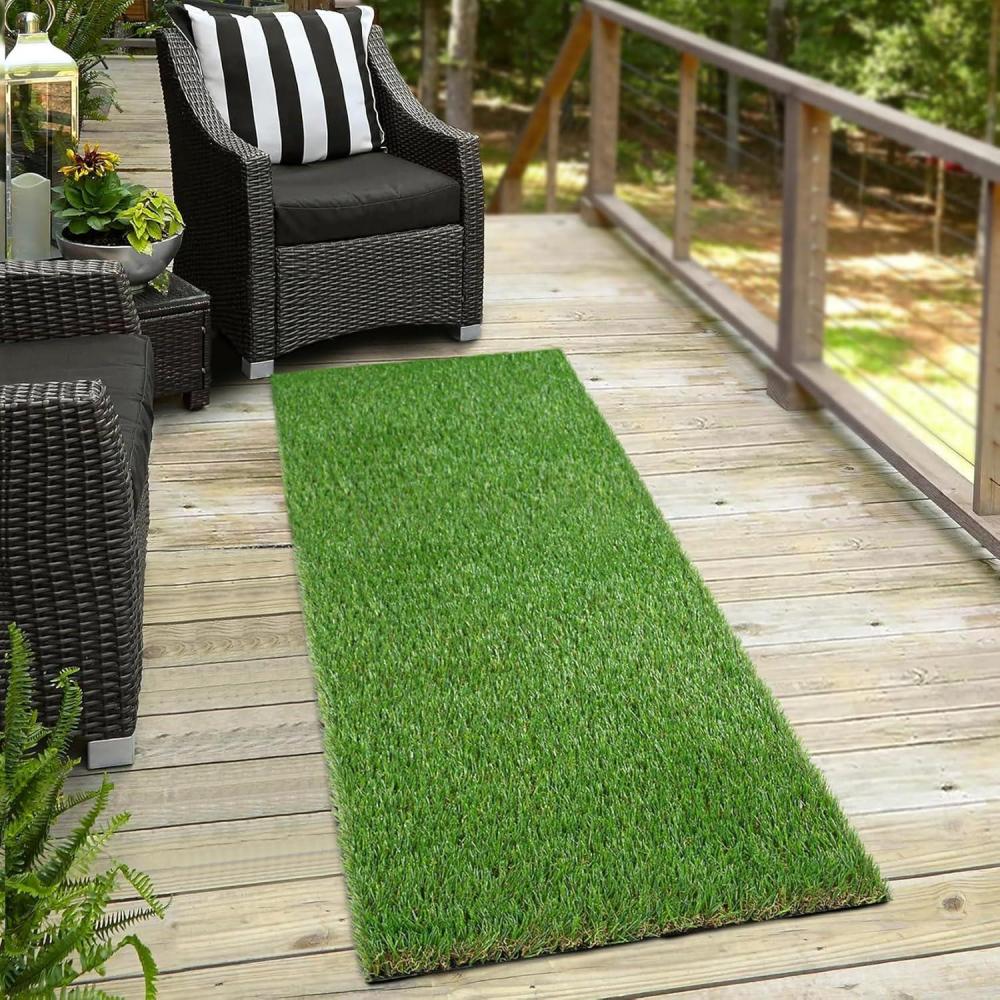 imageXLX TURF Realistic Artificial Grass Rug Indoor Outdoor Patio  3ft x 5ft Thick Fake Grass for Dogs Pet Turf Mat Decor Garden Synthetic Lawn Landscape with Drainage Hole3FT X 15FT 35mm