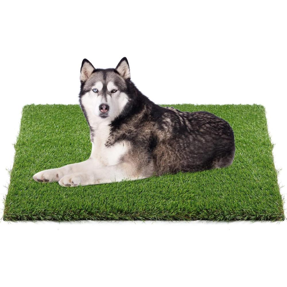 imageXLX TURF Realistic Artificial Grass Rug Indoor Outdoor Patio  3ft x 5ft Thick Fake Grass for Dogs Pet Turf Mat Decor Garden Synthetic Lawn Landscape with Drainage Hole48IN x 32IN 35mm