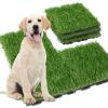 imageXLX TURF Fake Grass Pee Pads for Dogs Set of 6  12quot x 12quot Artificial Grass Interlocking Tiles for Pets Potty Training Indoor Outdoor Patio Balcony Playpen Self Draining