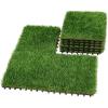 imageXLX TURF Interlocking 12quot x 12quot Artificial Grass Turf Tiles 9 Pack Fake Grass Carpet for Patio Balcony Deck Flooring Backyard Indoor Outdoor Lawn Decor Dogs Area Grass Mat12 IN x 12 IN9PCS