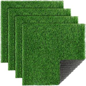 XLX TURF Artificial Grass Table Runner 12 x 36 Inches – Green Fake Grass Turf Table Runner for Golf Football Party Decorations Summer Wedding Tabletop Baby Shower(12×12/4PC)