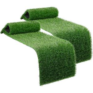 XLX TURF Artificial Grass Table Runner 12 x 36 Inches – Green Fake Grass Turf Table Runner for Golf Football Party Decorations Summer Wedding Tabletop Baby Shower(12×36/2PC)