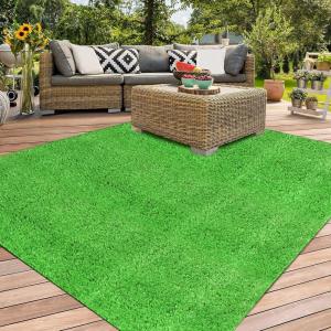XLX TURF Outdoor Artificial Grass Rug 4FT X 4FT, Green Synthetic Turf Floor Mat for Balcony, Patio, Yard, Pets Dogs Grass Pad(5′ x 5′ (Square))
