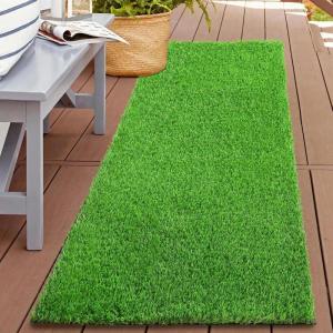 XLX TURF Realistic Artificial Grass Rug Indoor Outdoor Patio – 3ft x 5ft, Thick Fake Grass for Dogs Pet Turf Mat Decor Garden Synthetic Lawn Landscape with Drainage Hole(2′ x 11’8″ (Rectangular))