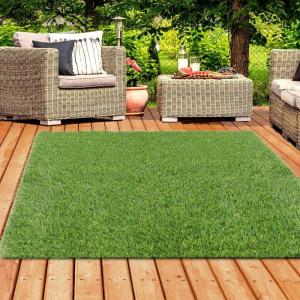 XLX TURF Realistic Artificial Grass Rug Indoor Outdoor Patio – 3ft x 5ft, Thick Fake Grass for Dogs Pet Turf Mat Decor Garden Synthetic Lawn Landscape with Drainage Hole(7FT X 7FT 25mm)