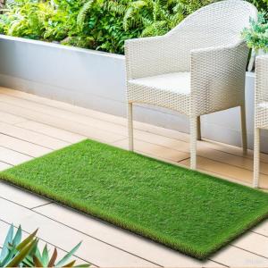XLX TURF Realistic Artificial Turf Grass 8 FT X 10 FT – Large Fake Grass Carpet Indoor Outdoor Rug for Patio Balcony Dogs Pets Kennel Flooring Kids Playground – Low Pile(Green-0.6″ Low Pile)