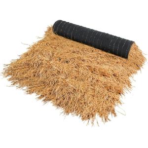 XLX TURF Synthetic Thatch Grass Roof for Tiki Bar Fireproof Mexican Grass Tropical Party Decorations, Artificial Straw Roll Garden Fence Patio, DIY Crafts, 15.74″ x 4′(15.74″ x 12′)
