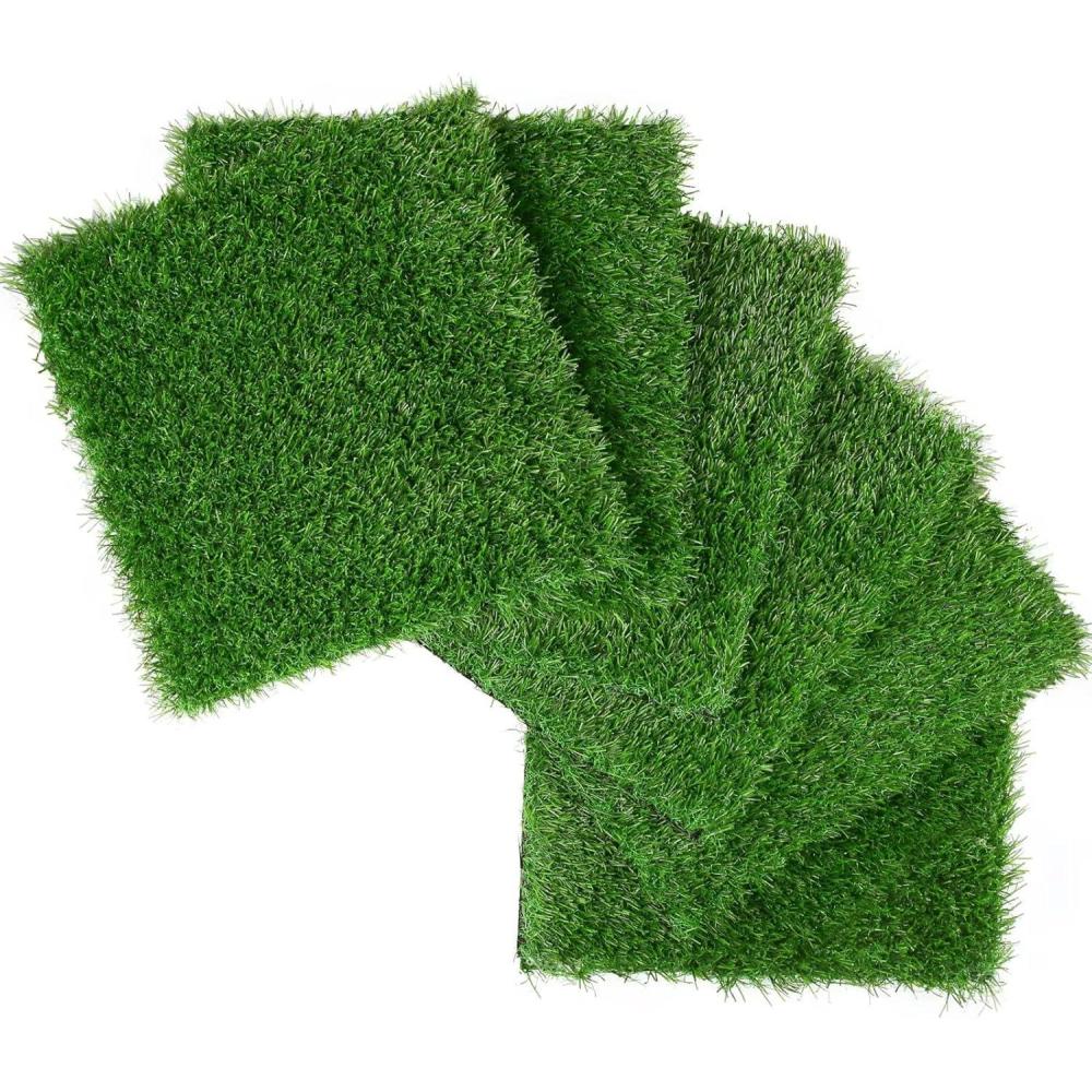 imageXLX TURF 14 x 14 Inch Square Faux Grass Placemats for Golf Theme Table Centerpiece Decor Greenery Spring Summer Party Grass Table Runner DIY Crafts 6 Pack14x14  Set of 6
